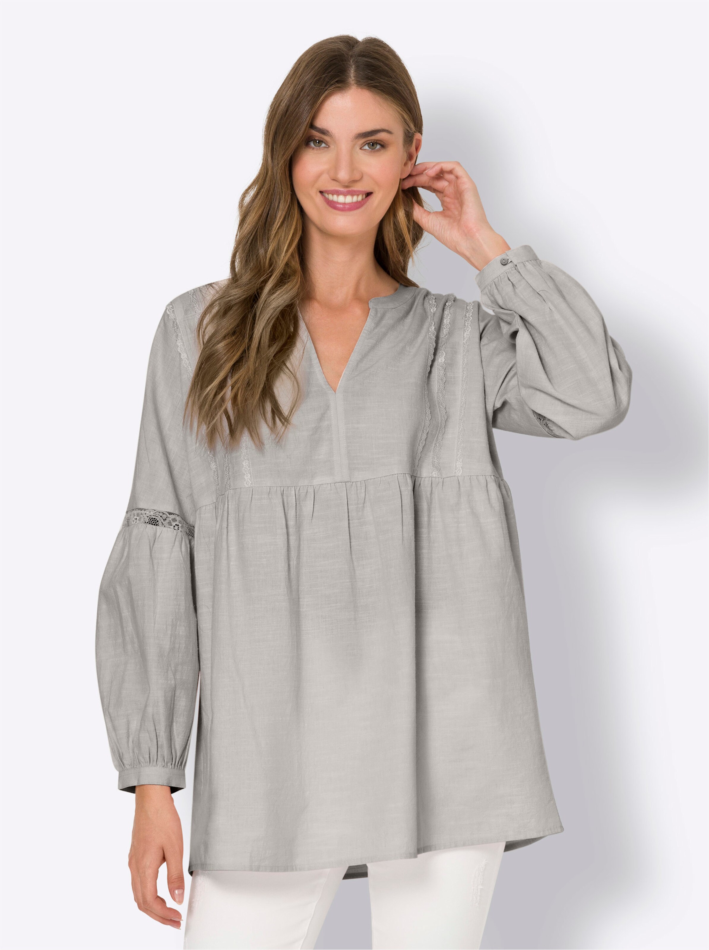 Hellgraue damen bluse Clearance